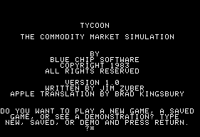 Tycoon: The Commodity Market Simulation 0